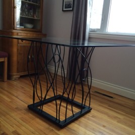 iron pedestal table base