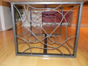 wrought iron table base