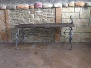 scroll iron art bench