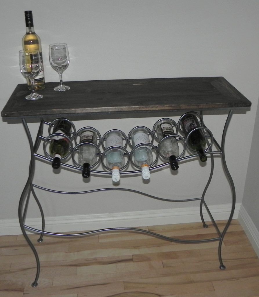 functional art wine console serving table