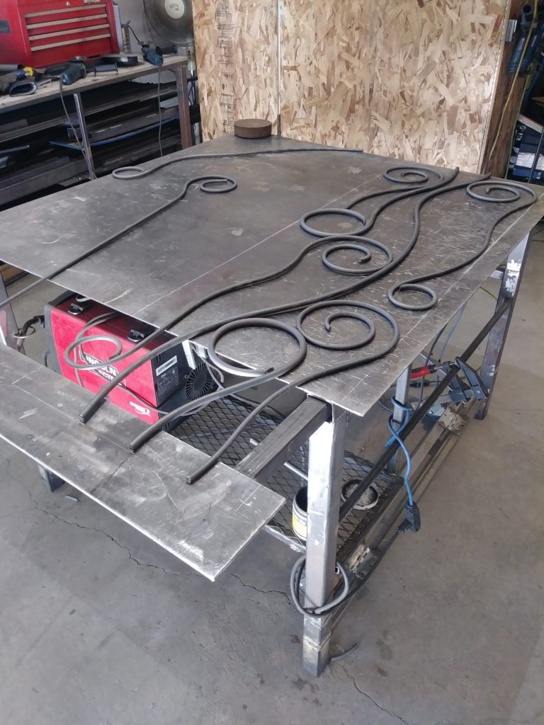 Laying out the iron art