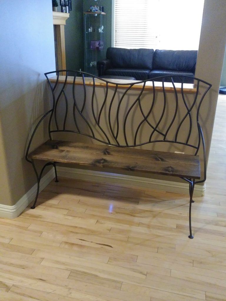 Bent Branches Wrought Iron Bench 1