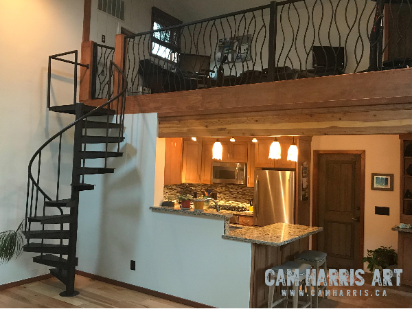 metal railing BENT design created by Cam Harris in Calgary Alberta for a client in Flagstaff, AZ project pic 1