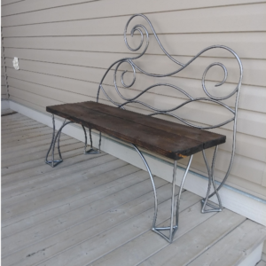 wave iron bench 1