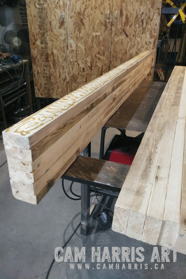 DIY patio table final gluing