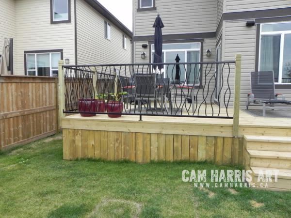 Our latest BENT railing design project on a custom deck