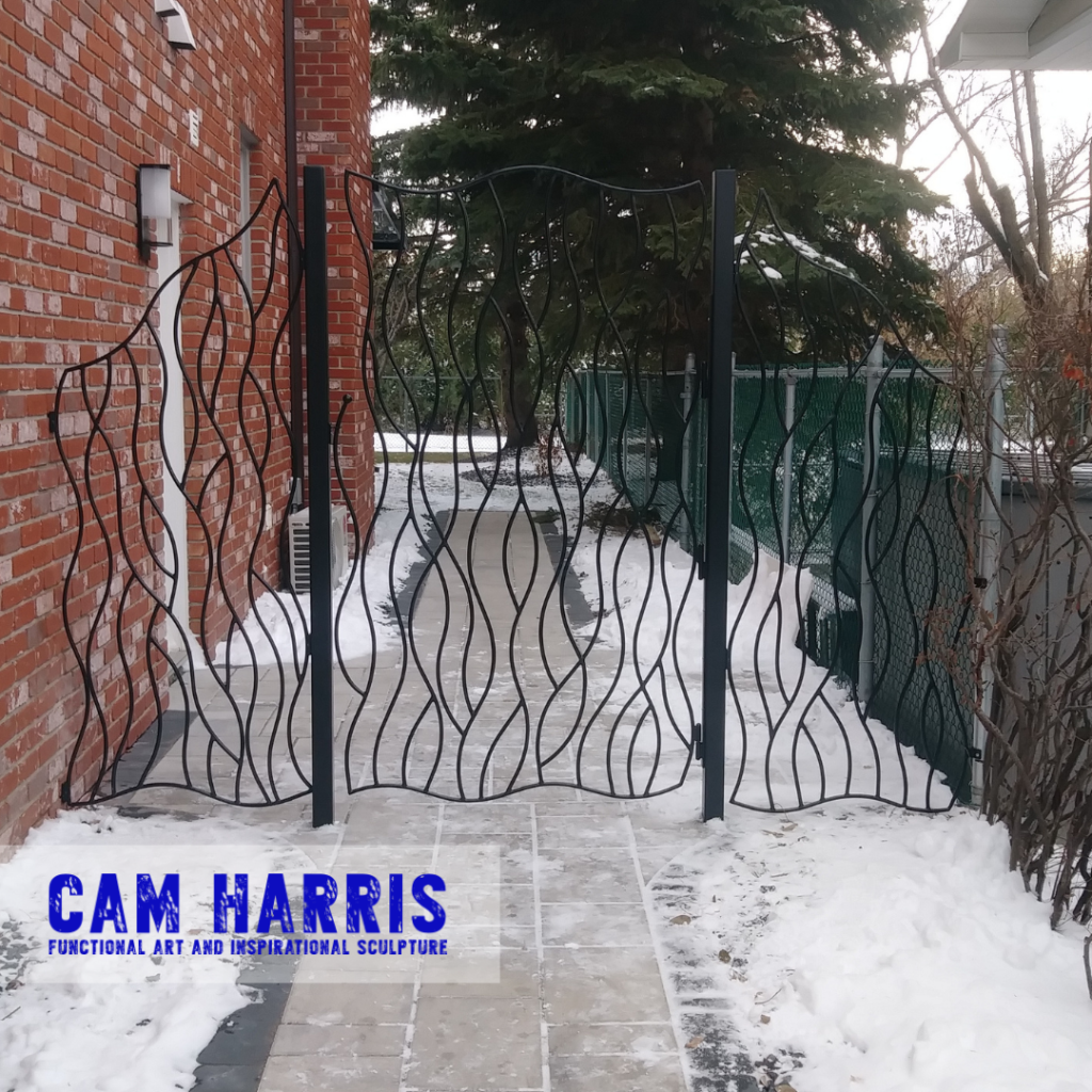 wrought iron gate created for a client in Calgary Alberta