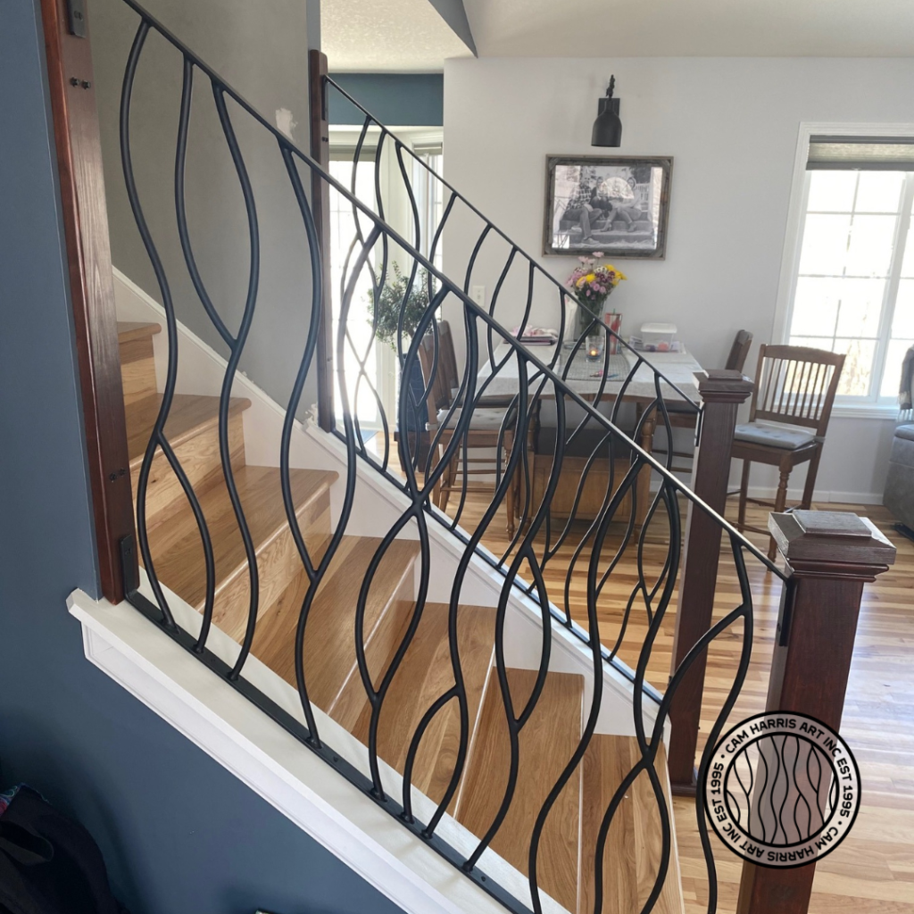 interior stair railing made by Cam Harris in Calgary Alberta