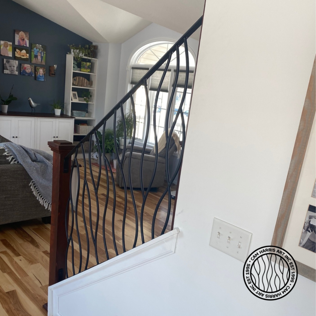 iron stair railing made by Cam Harris in Calgary Alberta