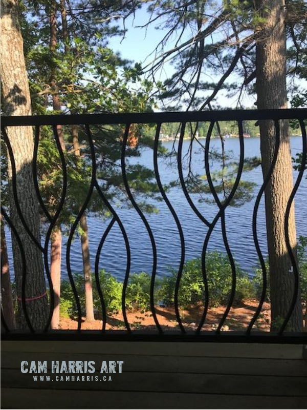 iron deck railing closeup