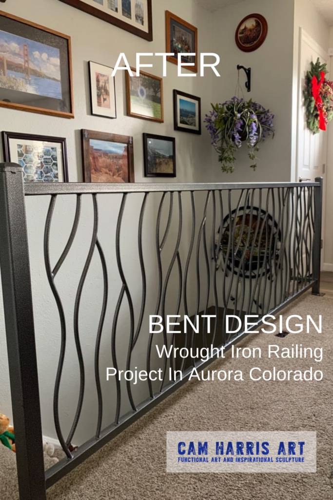 iron railing Bent Design created by Cam Harris in Calgary Alberta for a client in Aurora CO