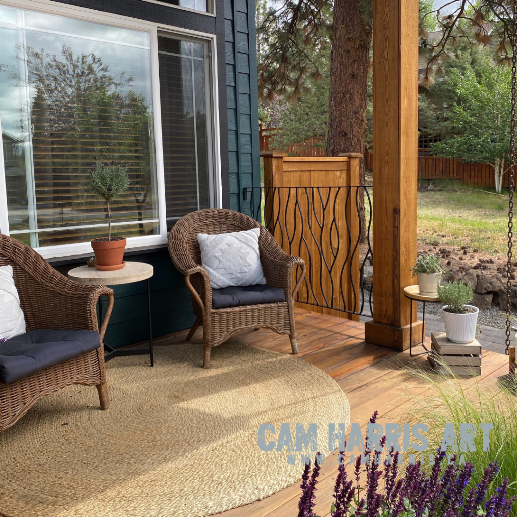 iron deck railing Bent Design created by Cam Harris in Calgary Alberta