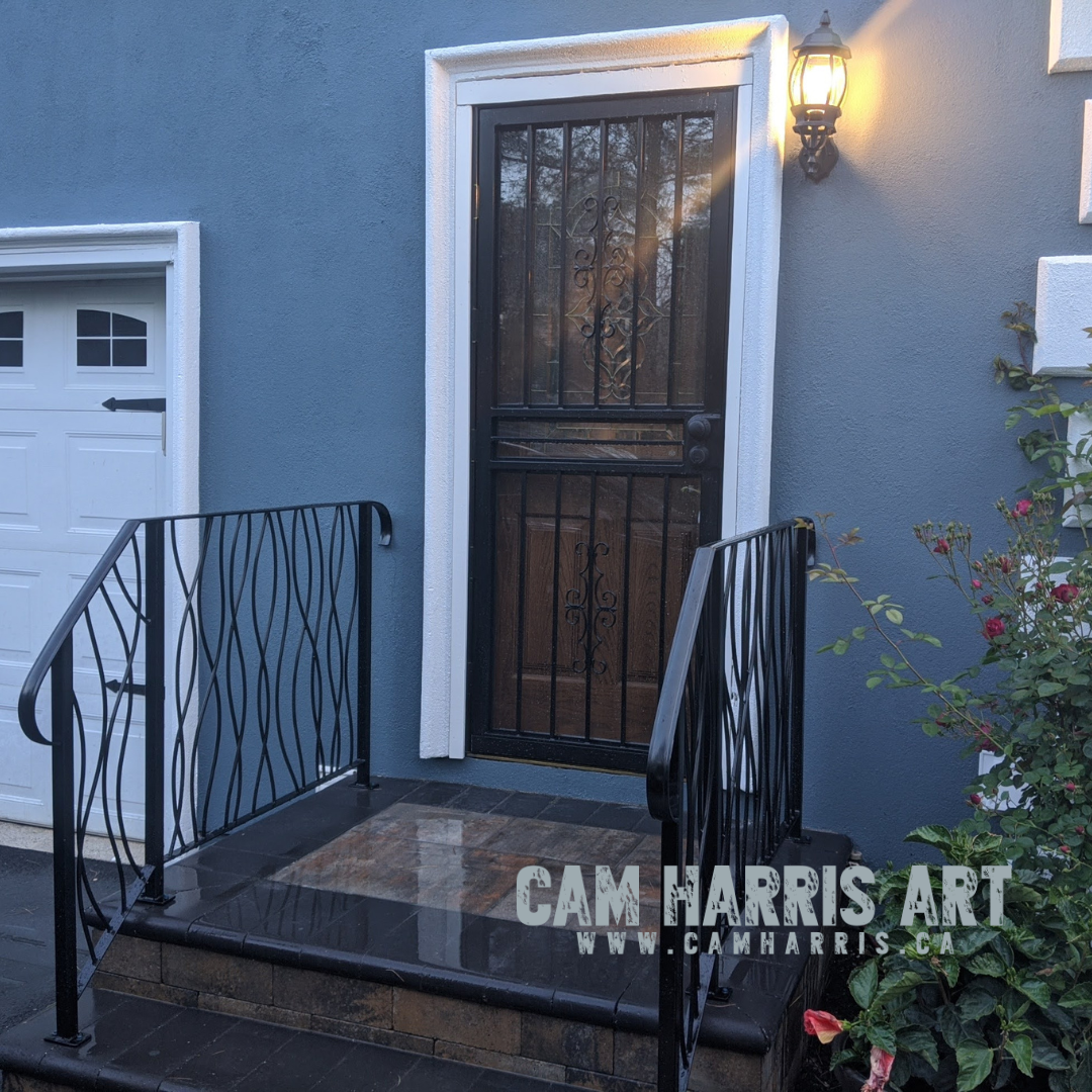 Exterior Railing Entwined Design Wrought Iron Project in Dix Hills New York