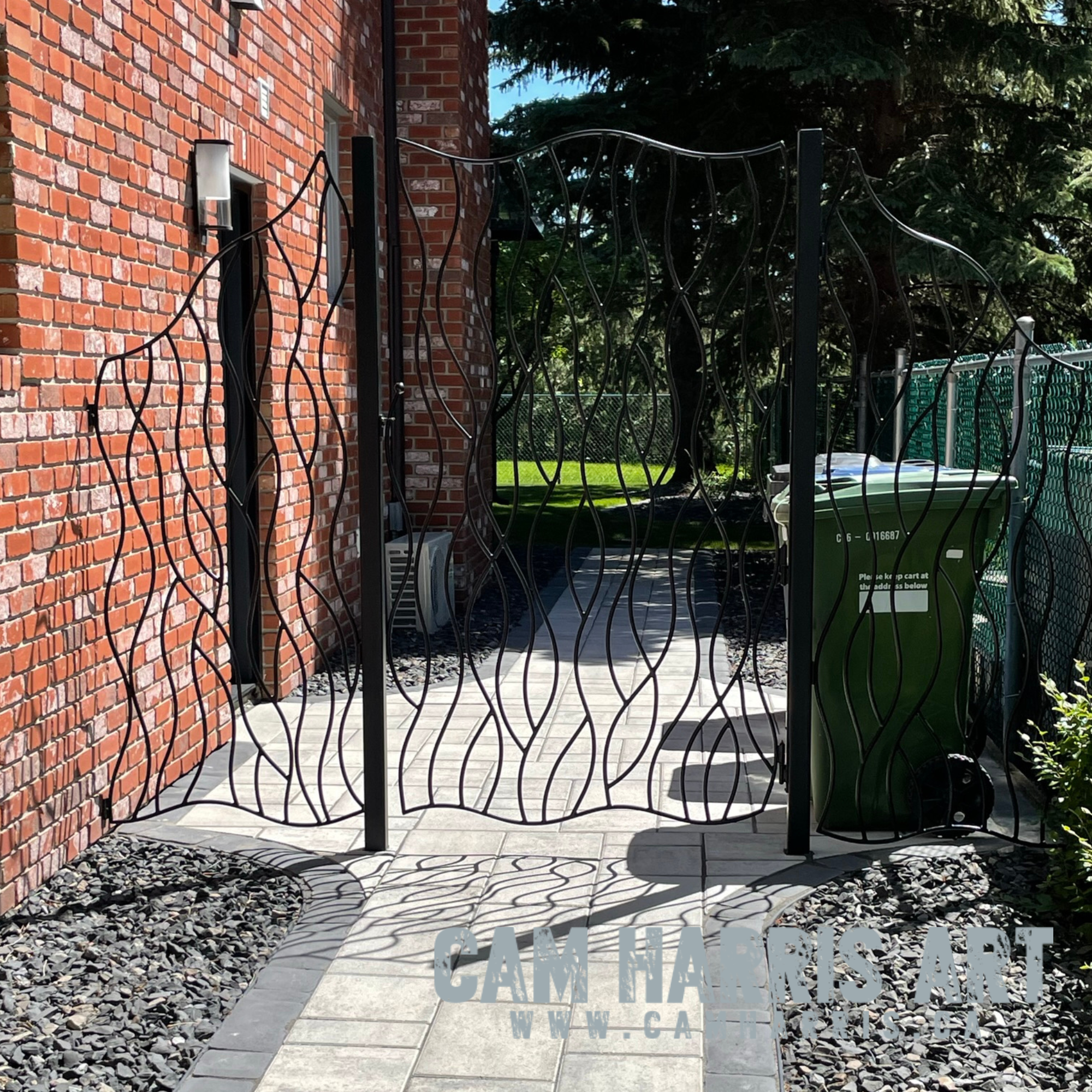 Bent Design Wrought Iron Gate