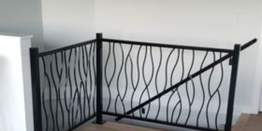 Bent Design Wrought Iron Railing in West Kelowna BC Project