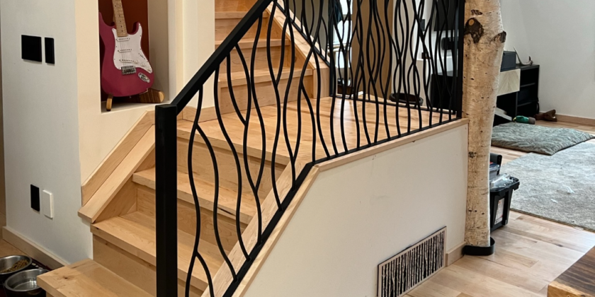 Banff Alberta Project – Bent Design Wrought Iron Railing