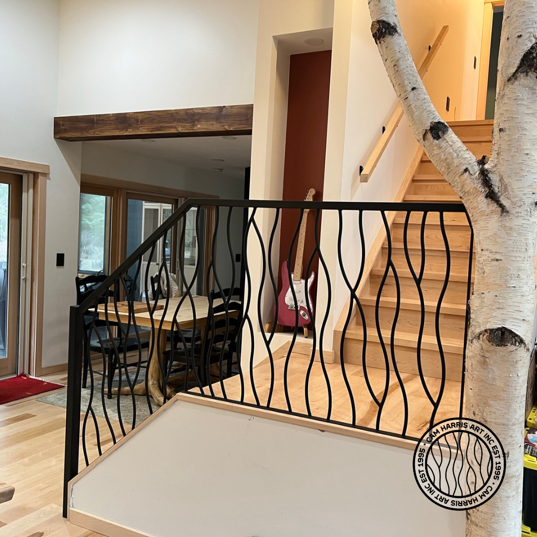 Banff Alberta Project - Bent Design Wrought Iron Railing - CH Art