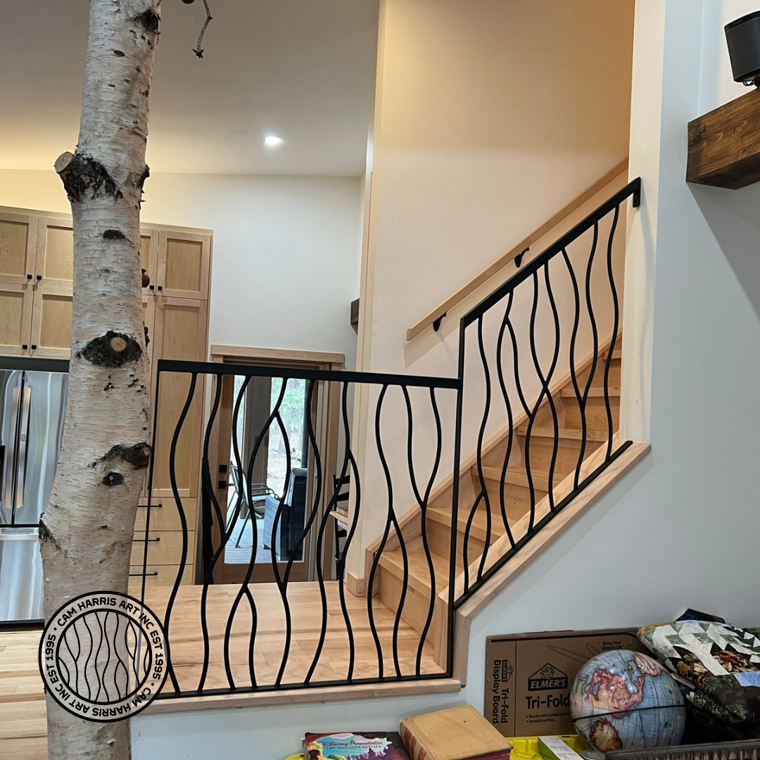 Banff Alberta Project - Bent Design Wrought Iron Railing - CH Art