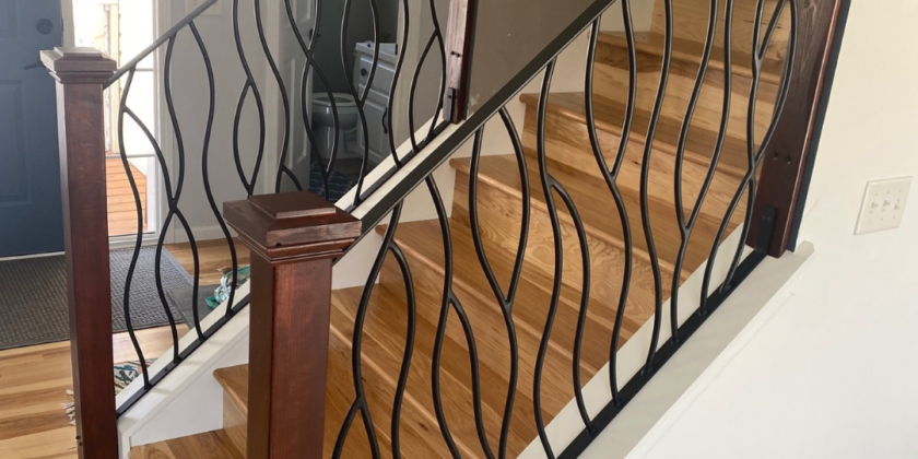 Bent Wrought Iron Stair Railing Project in Bethel Minnesota