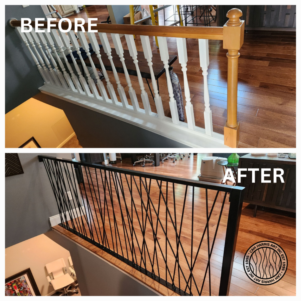 modern railing before and after 1