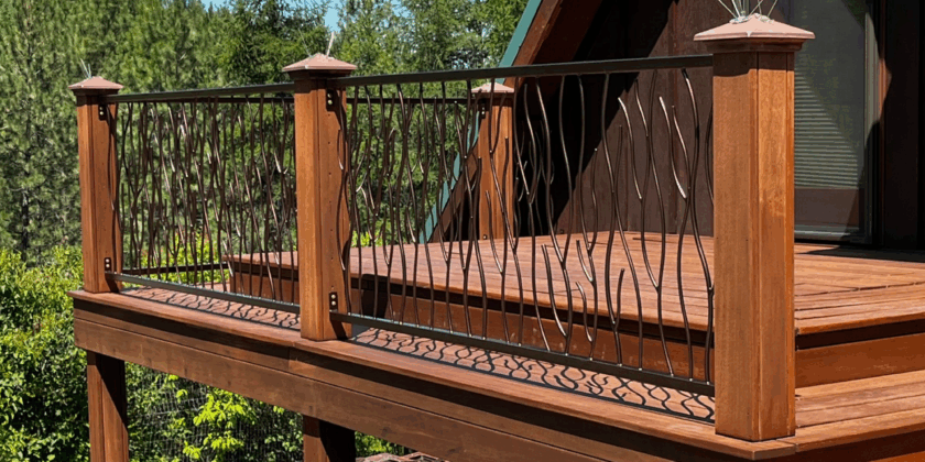 Iron Branch Style Deck Railing