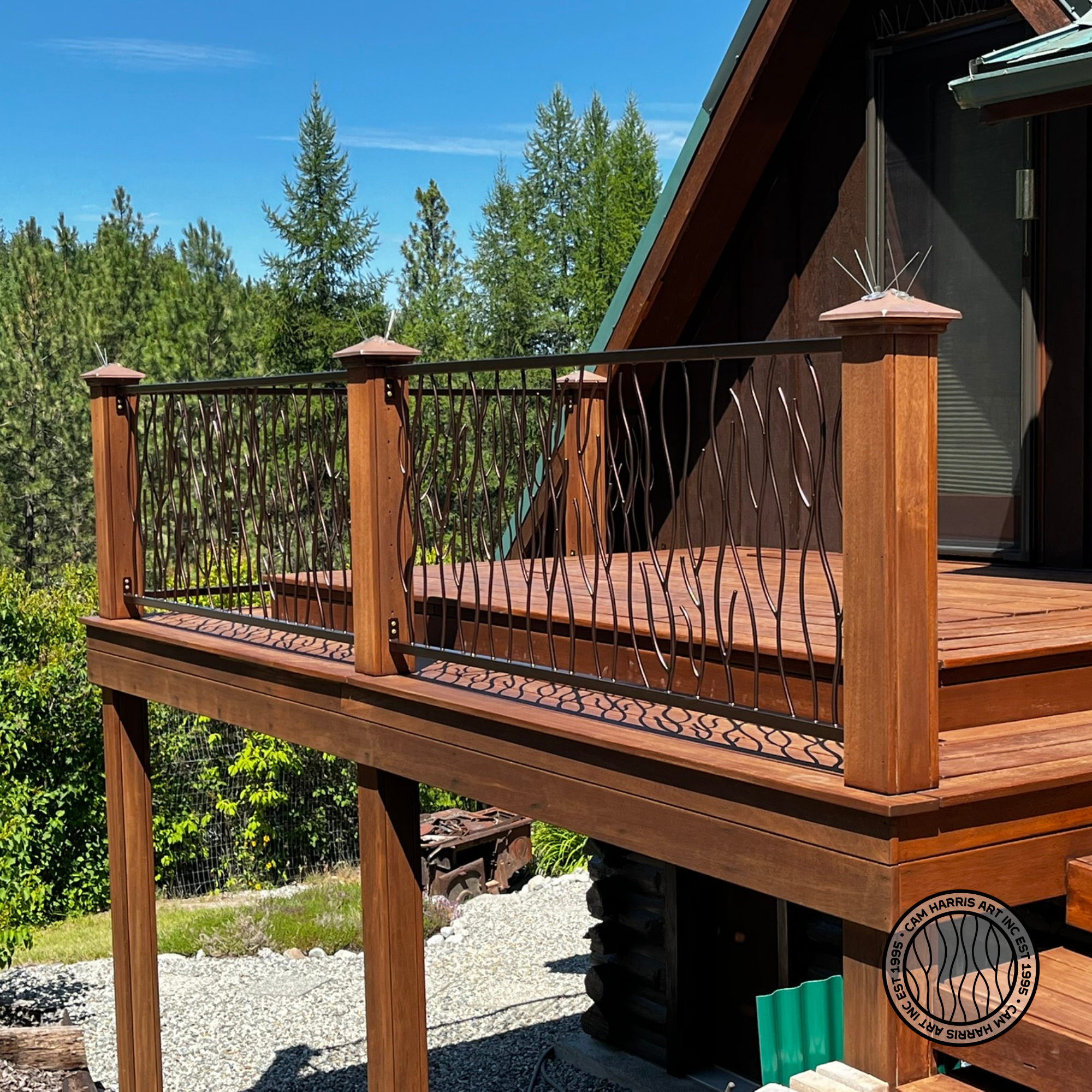 Iron Branch Style Deck Railing
