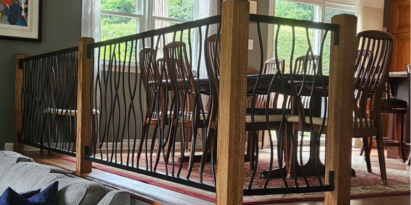 Iron Railing with Wood Posts